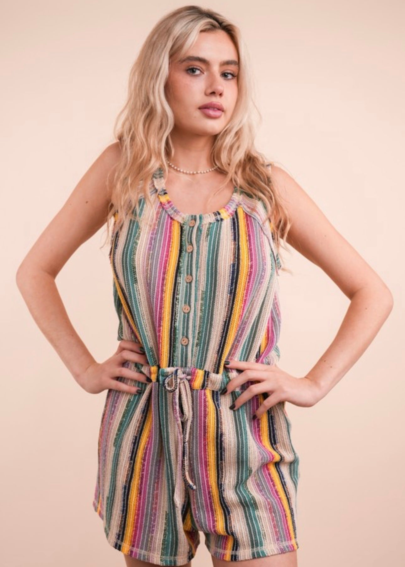 Crochet Striped Romper