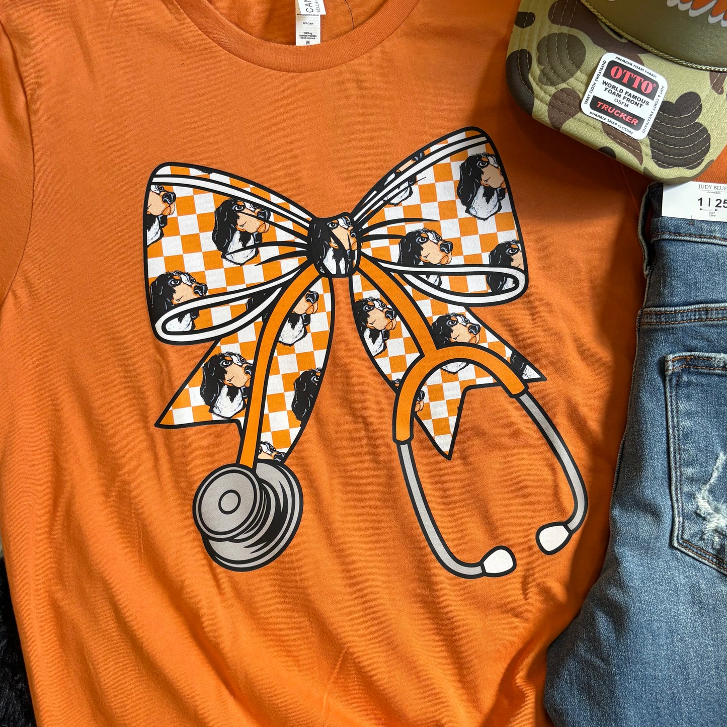 Vols Stethoscope Bow Tee
