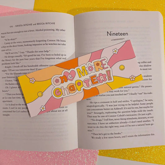 One More Chapter Glitter Bookmark