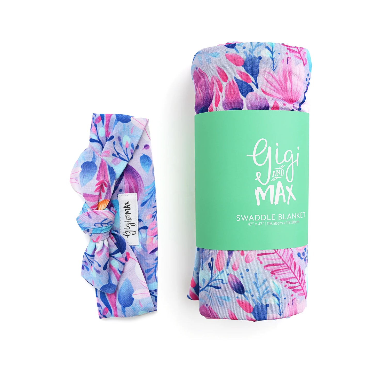 Gigi and Max Ayla Floral Swaddle and Bow Set