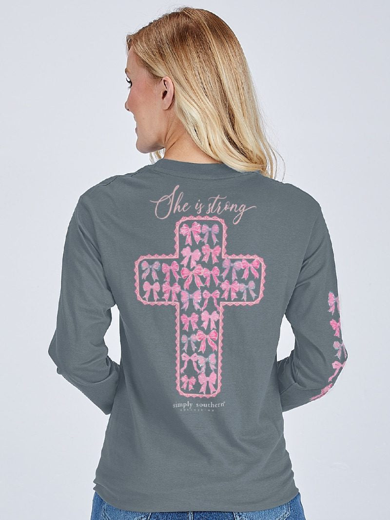 Simply Southern She Is Strong Long Sleeve Shirt