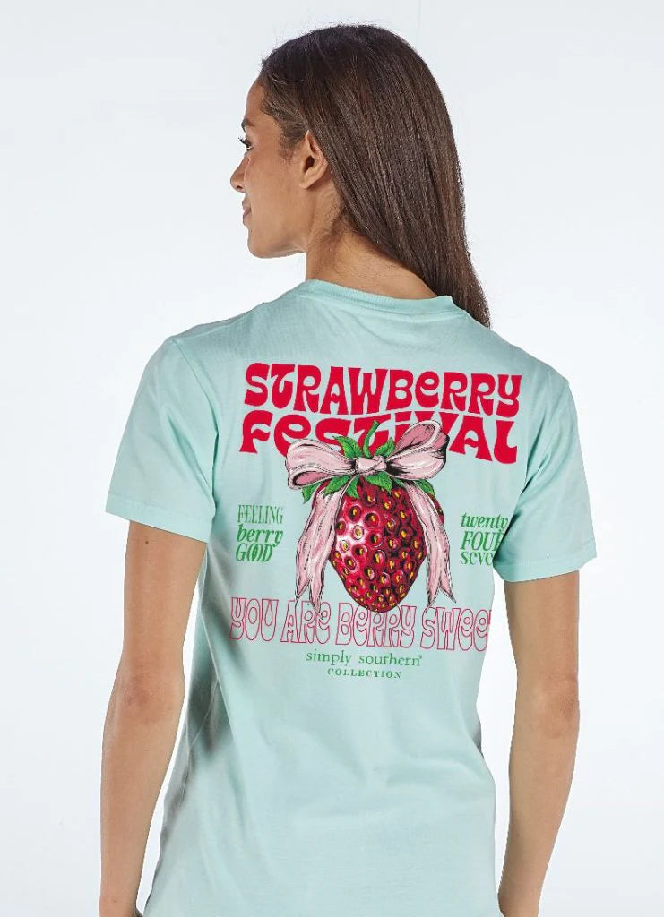 Simply Southern Strawberry Bow T-Shirt