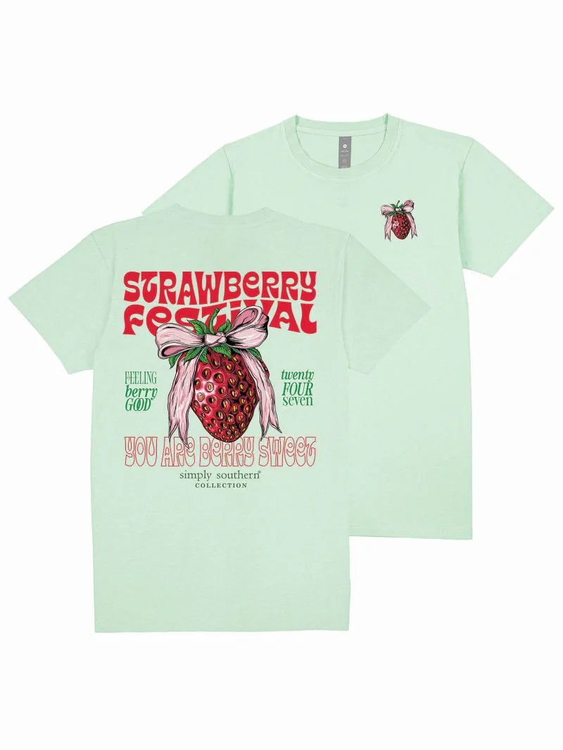 Simply Southern Strawberry Bow T-Shirt