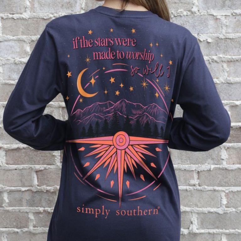 Simply Southern Mountain & Stars Worship Long Sleeve Shirt