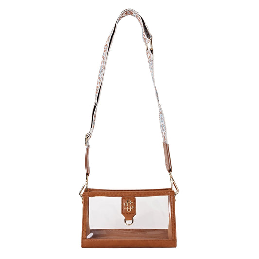Simply Southern Logo Clear Crossbody in Fawn with Dual Straps - Petite Elegance