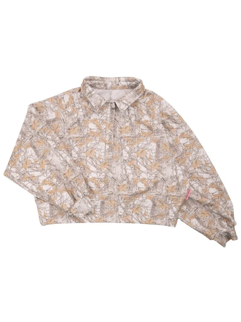 Simply Southern Polo Sweater in White Camouflage