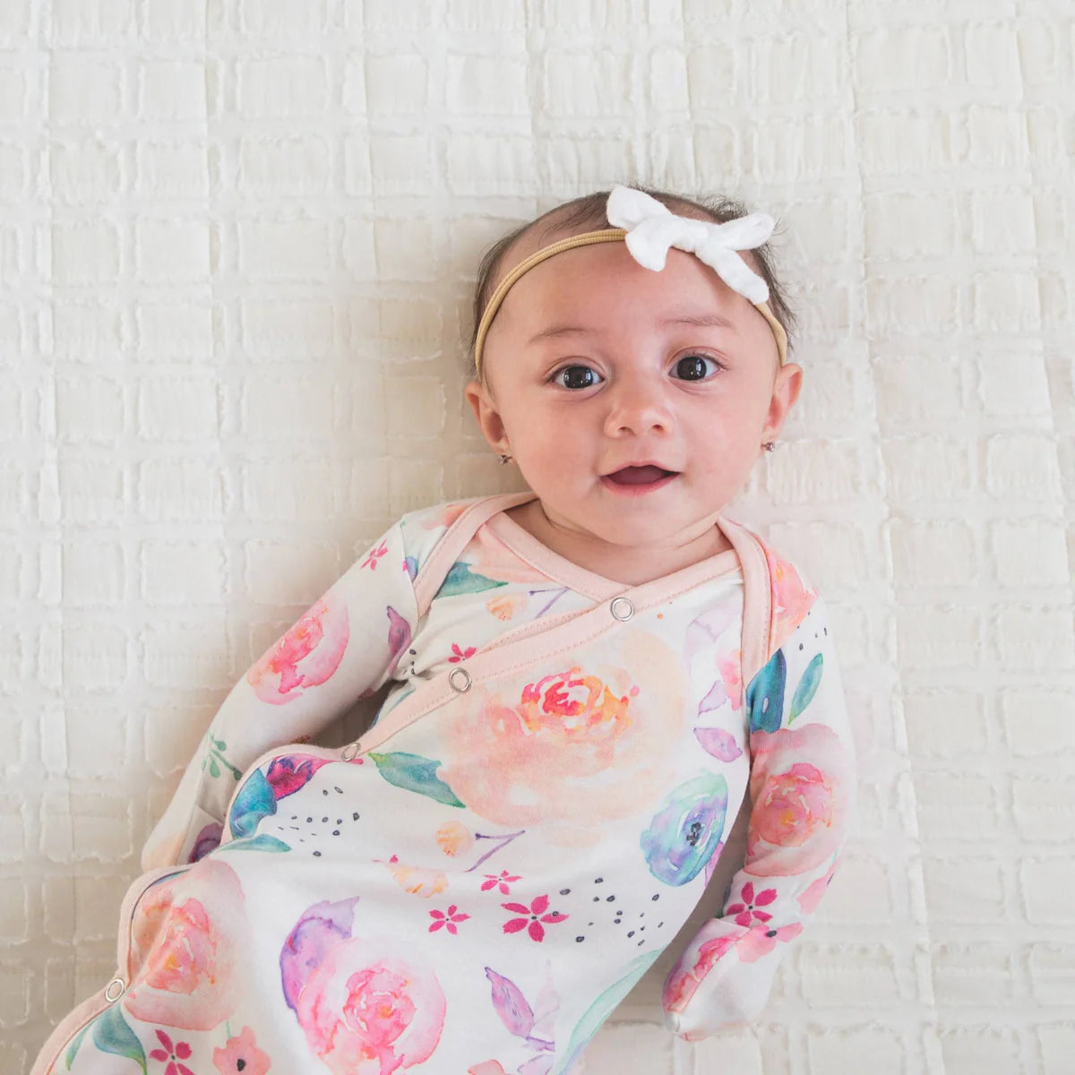 Copper Pearl Bloom Newborn Knotted Gown