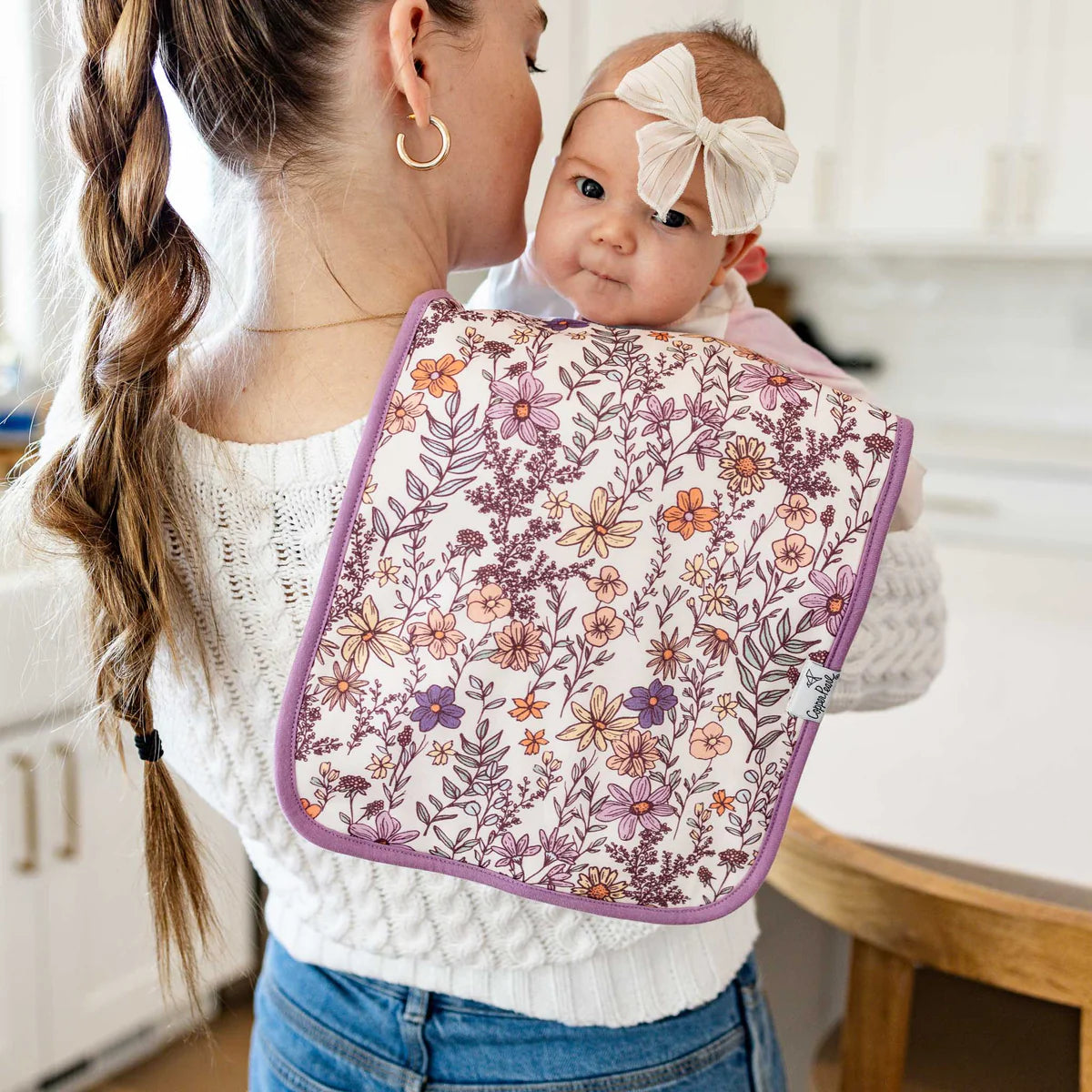 Copper Pearl Flora Burp Cloth Set