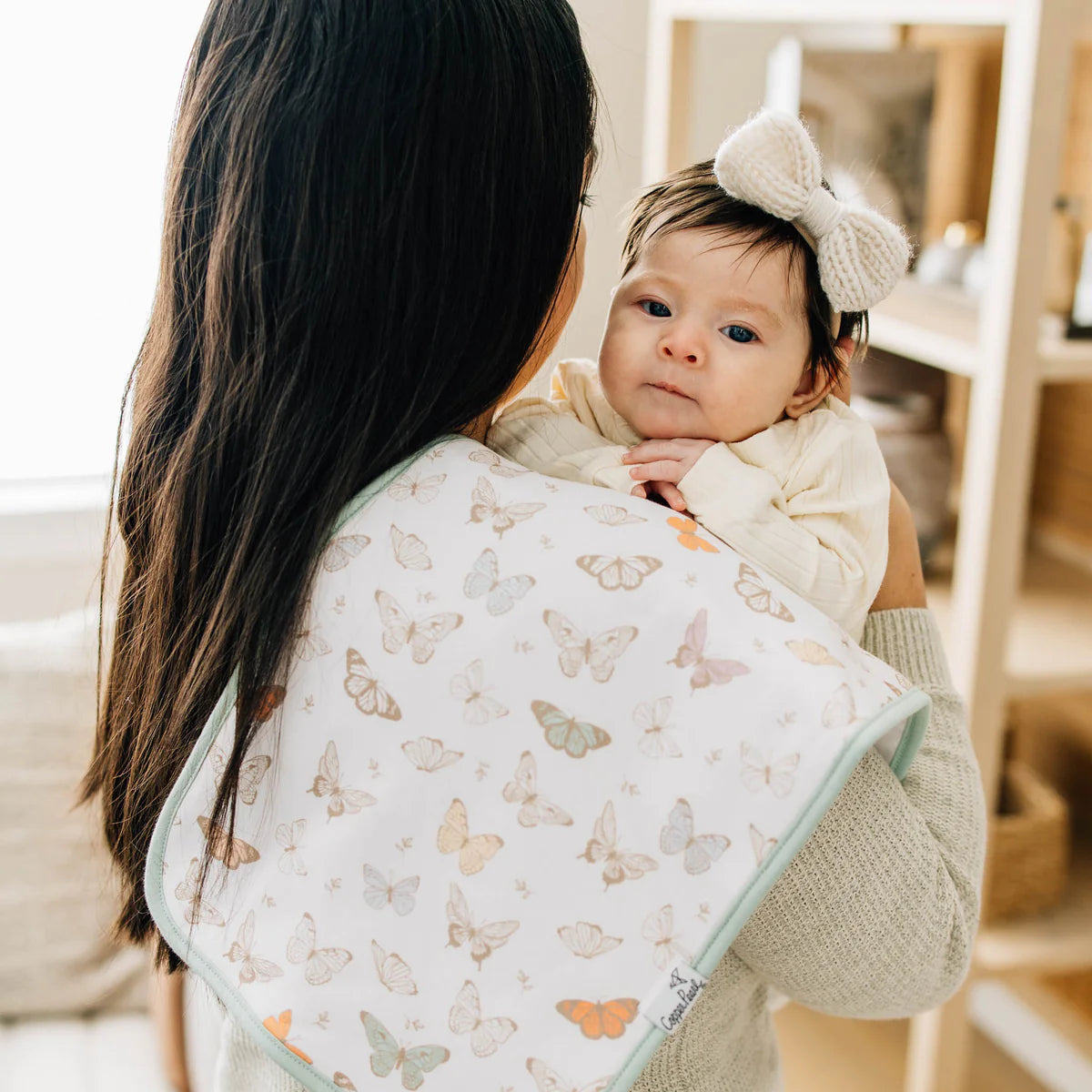 Copper Pearl Flora Burp Cloth Set