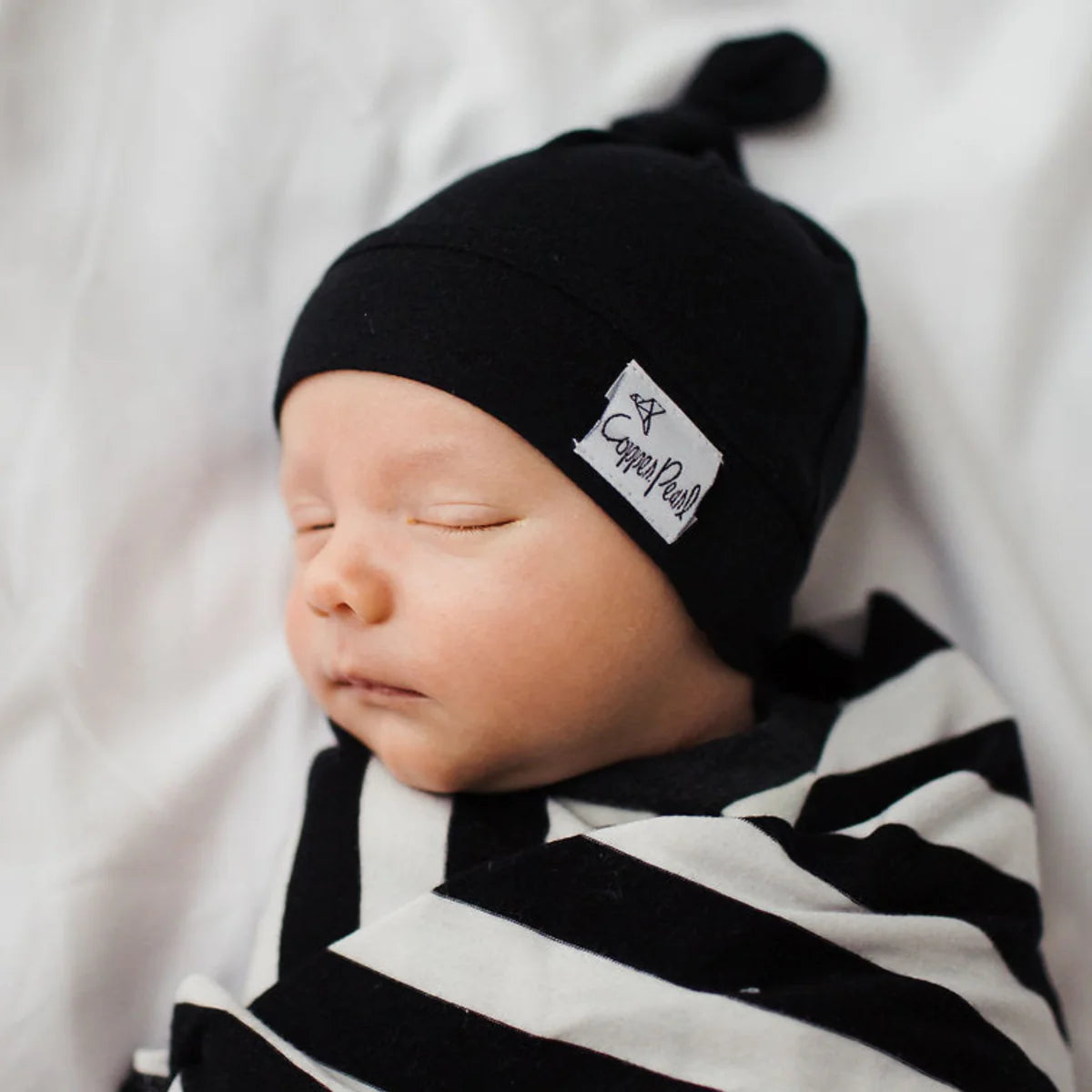 Copper Pearl Midnight Top Knot Hat 0-4mo