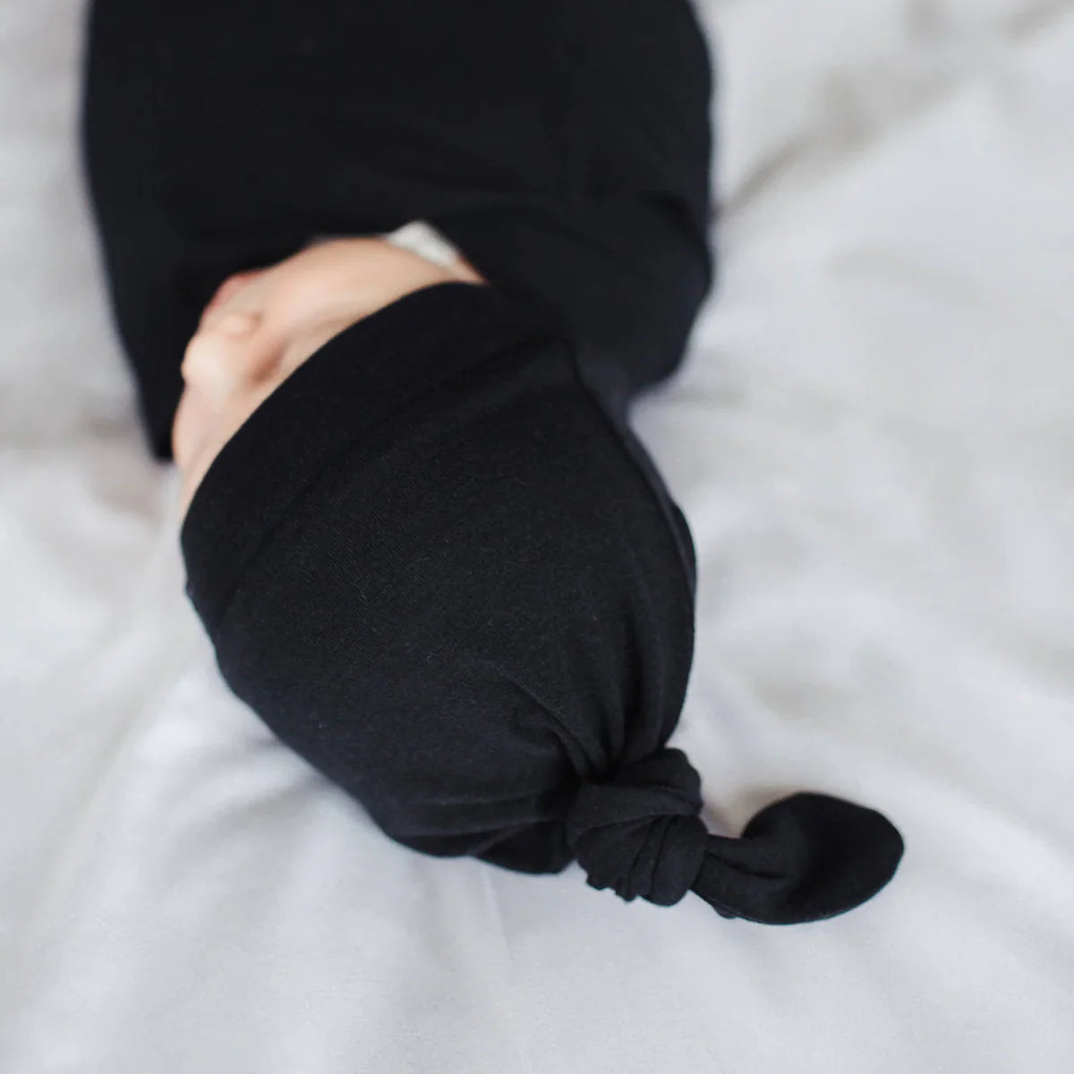 Copper Pearl Midnight Top Knot Hat 0-4mo
