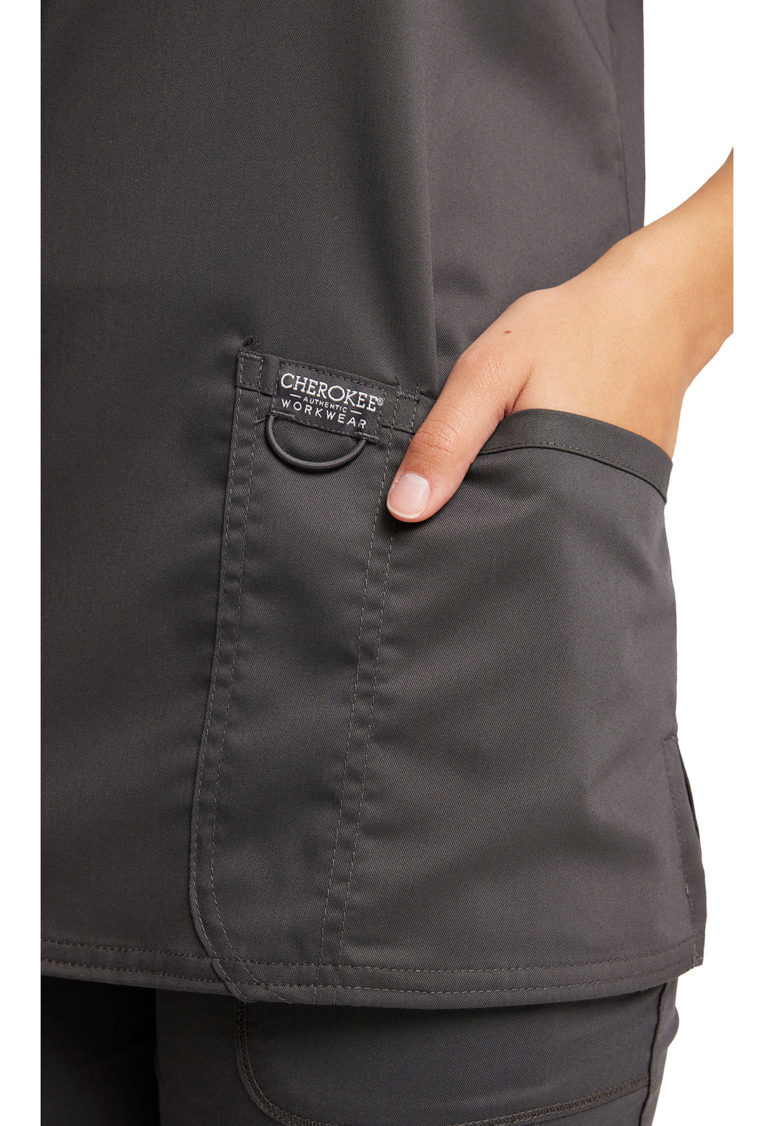 Workwear Revolution V-Neck Top - WW620-Pewter