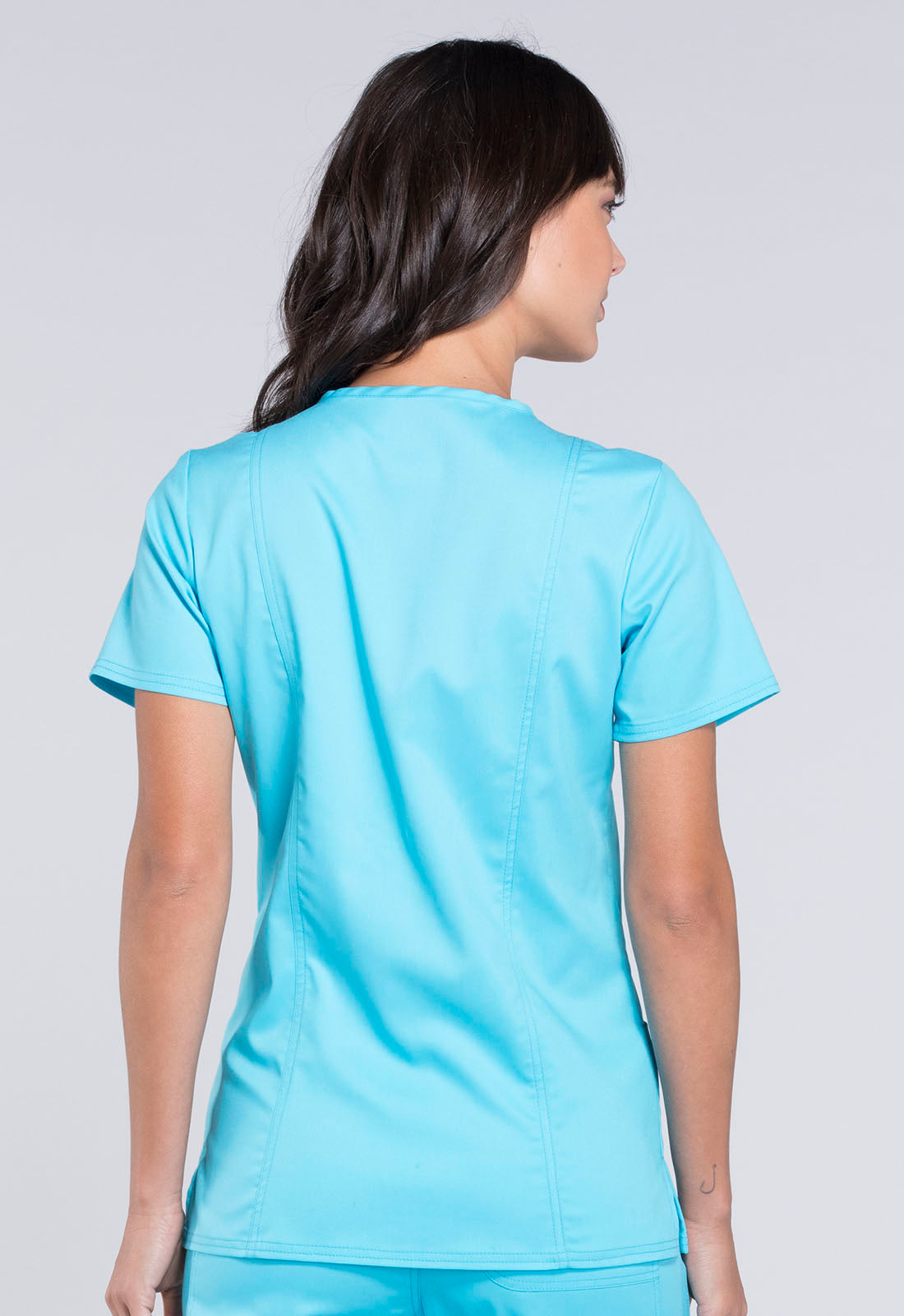 Workwear Revolution V-Neck Top -WW620-Turquoise