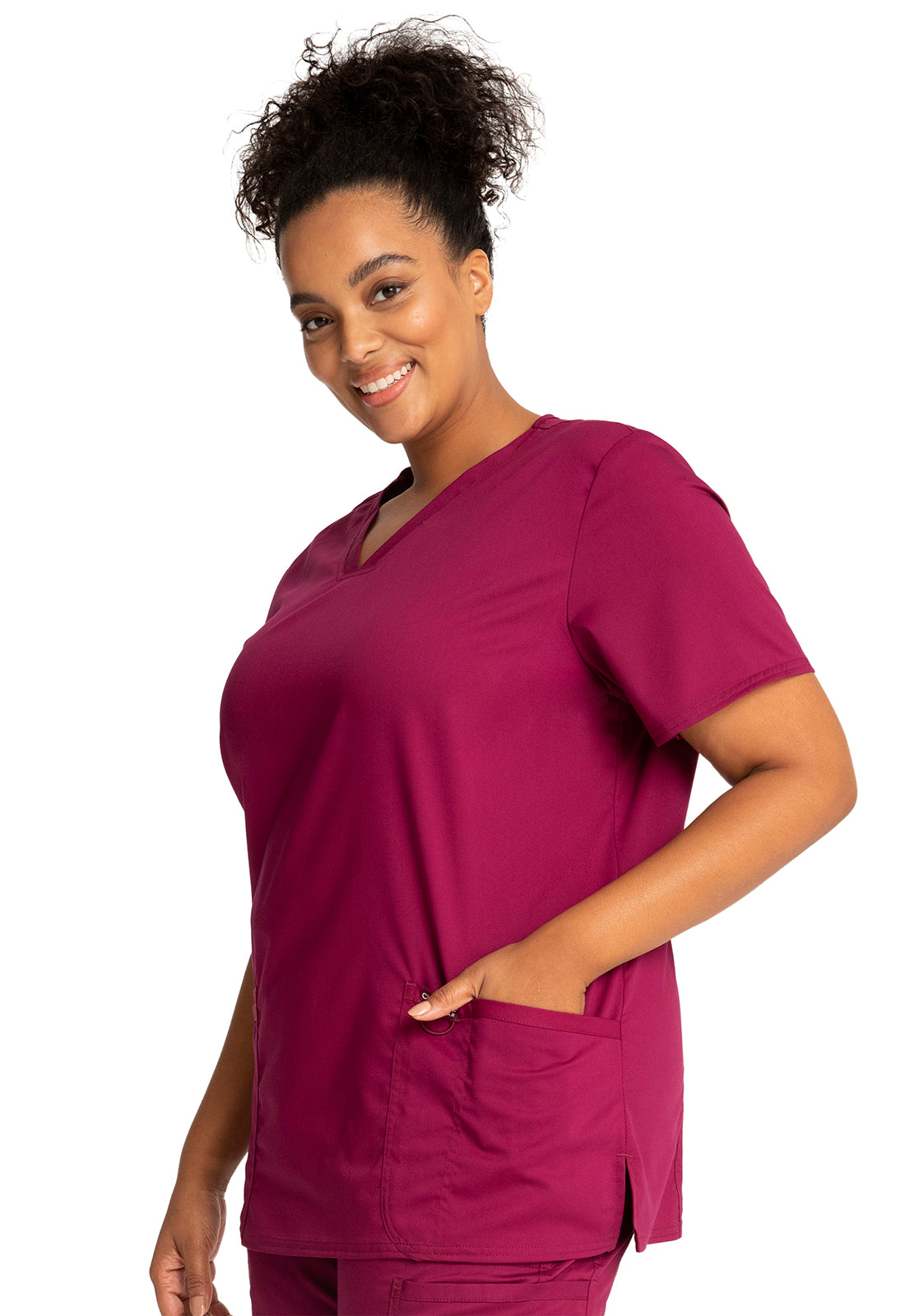 Workwear Revolution V-Neck Top-WW620- Wine
