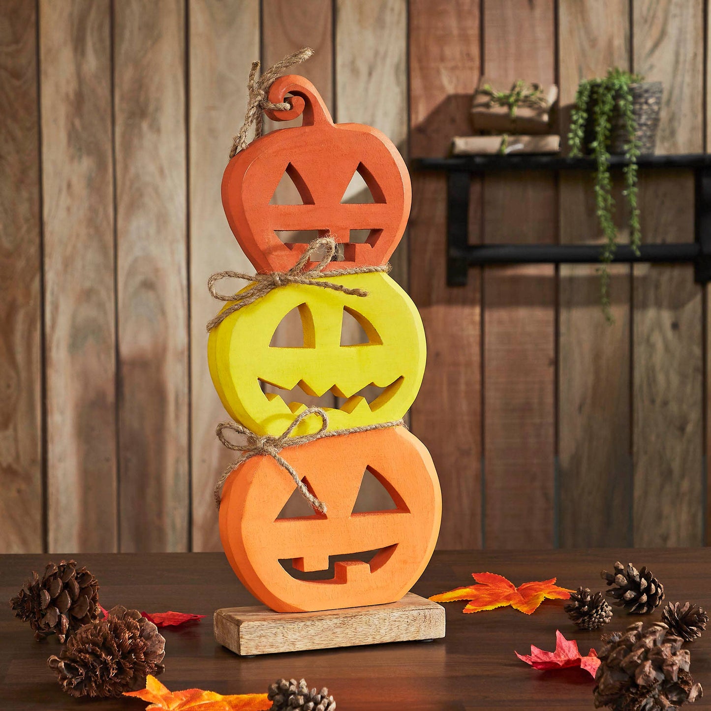 Jack O' Lantern Stack Wood Decor