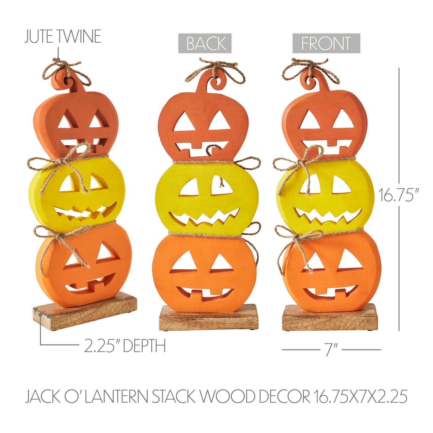 Jack O' Lantern Stack Wood Decor