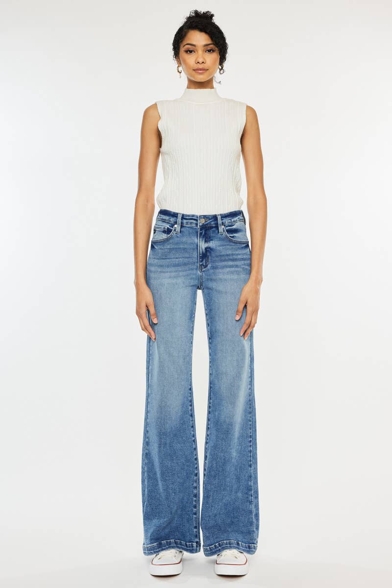 KanCan High Rise Wide Leg Flare Jeans