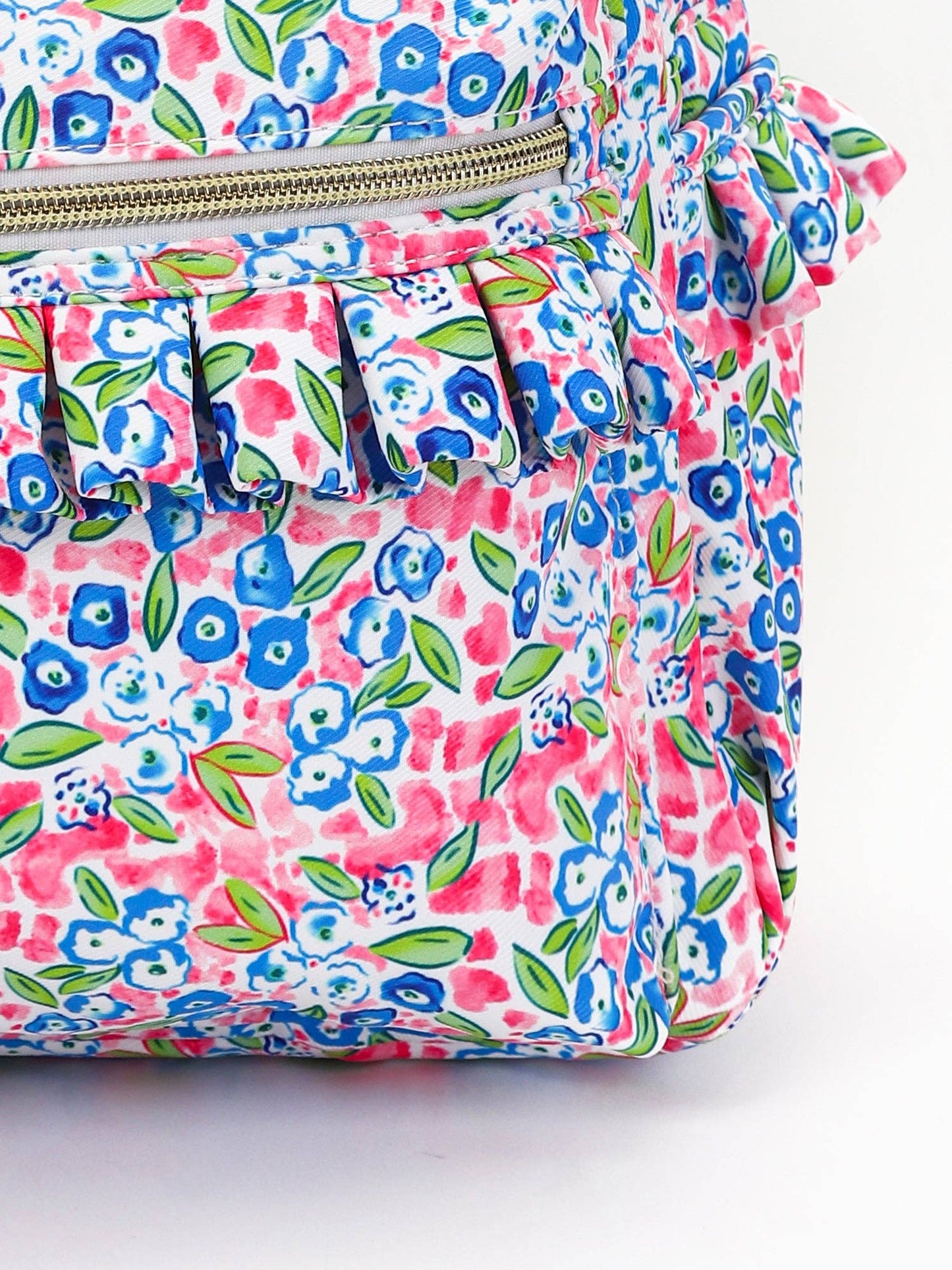 Girls Blue Flower Ruffle Backpack