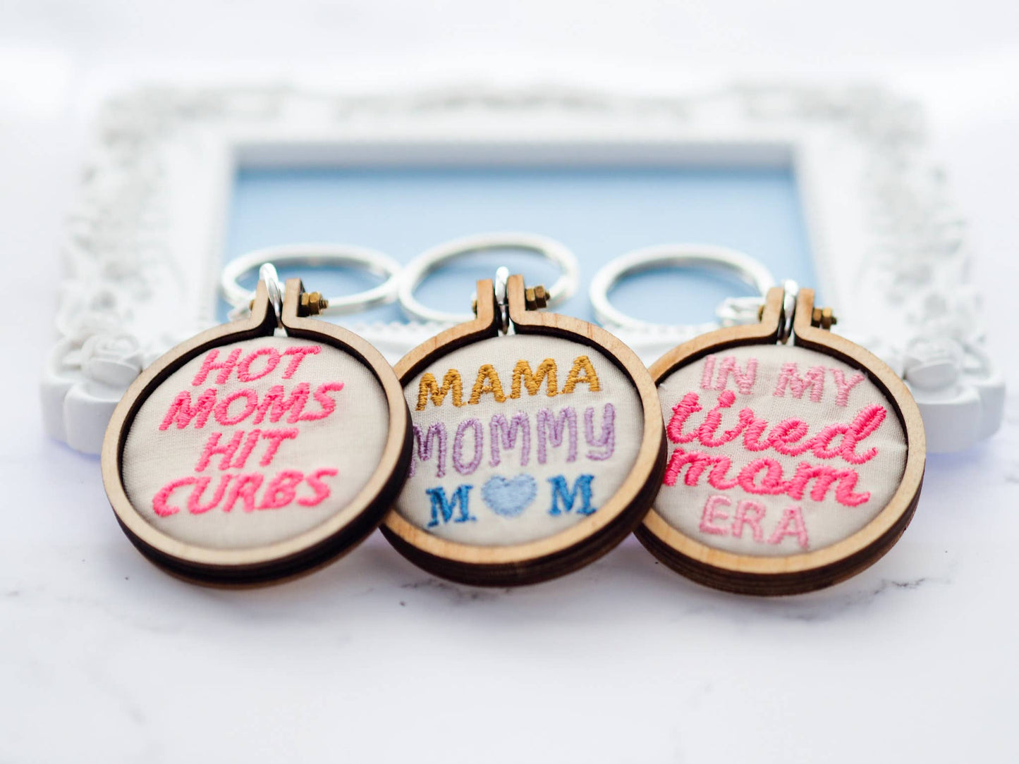 Embroidered Keychain - Mama Mommy Mom