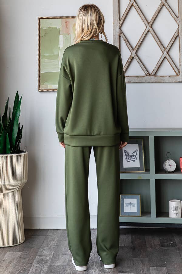 Olive Techno Two Piece Set