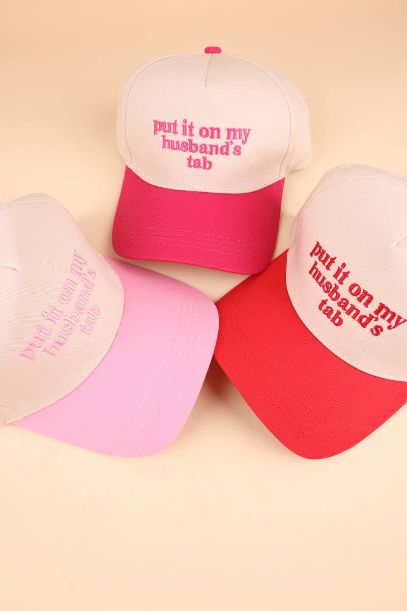 Put It On My Husband's Tab Two Tone Red Hat