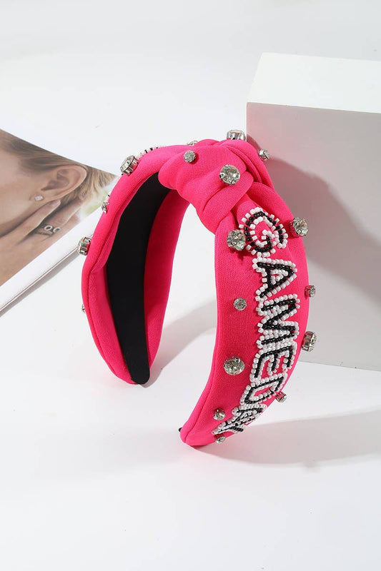 Hot Pink Game Day Team Spirit Rhinestone Headband