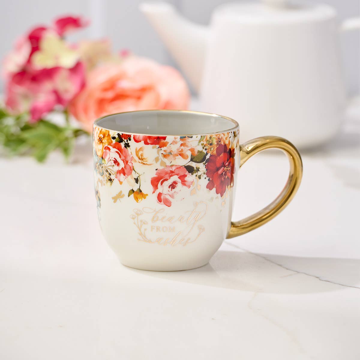 Floral Beauty from the Ashes Isa. 61:3 Mug