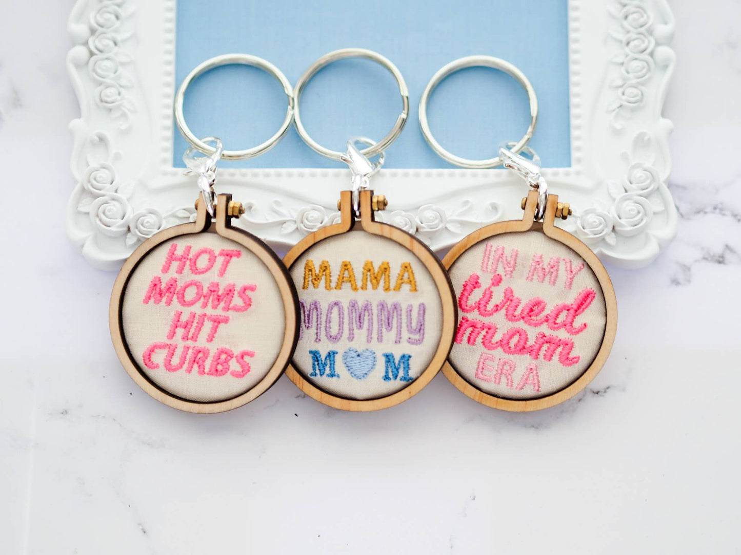 Embroidered Keychain - Mama Mommy Mom