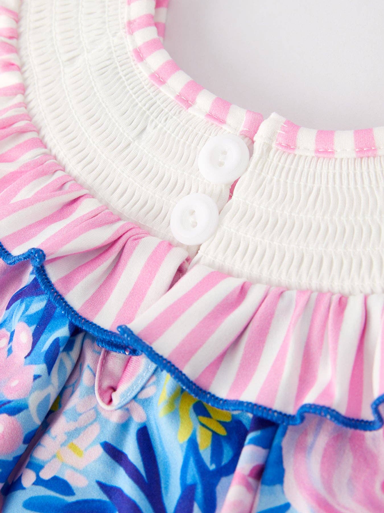 I Love Mama Embroidery Smocking Baby Romper