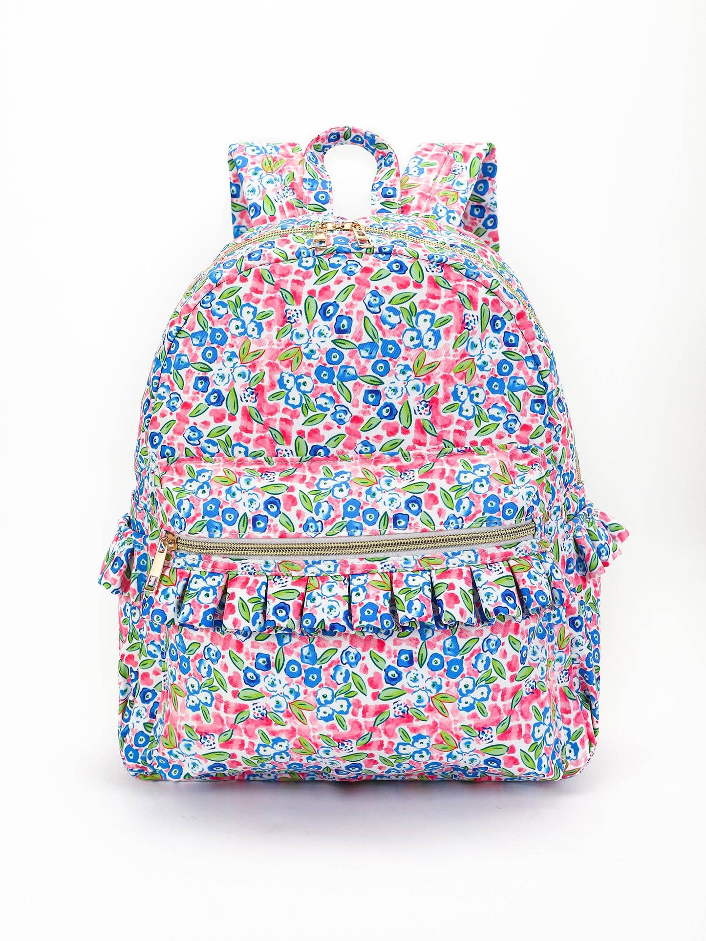 Girls Blue Flower Ruffle Backpack