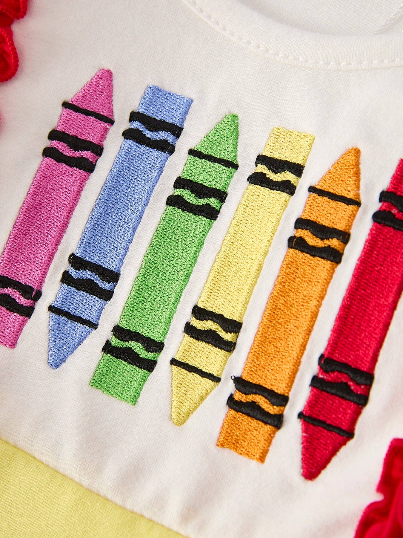 Girls Back-To-School Embroidery Dress