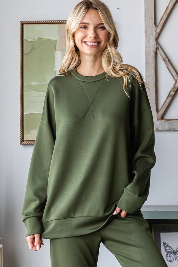 Olive Techno Two Piece Set