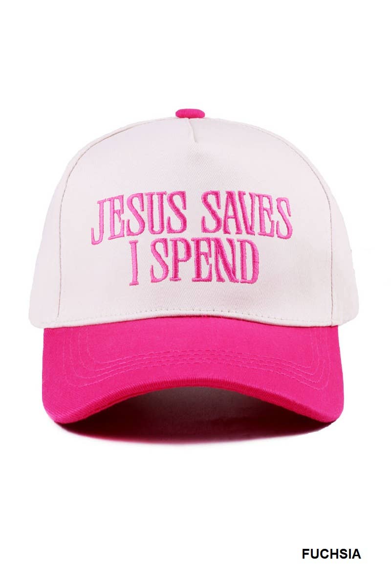 Jesus Saves I Spend Two Tone Black Hat