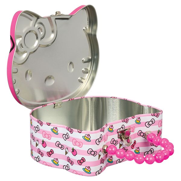 Hello Kitty Head-Shaped Tin Purse with Beaded Handle