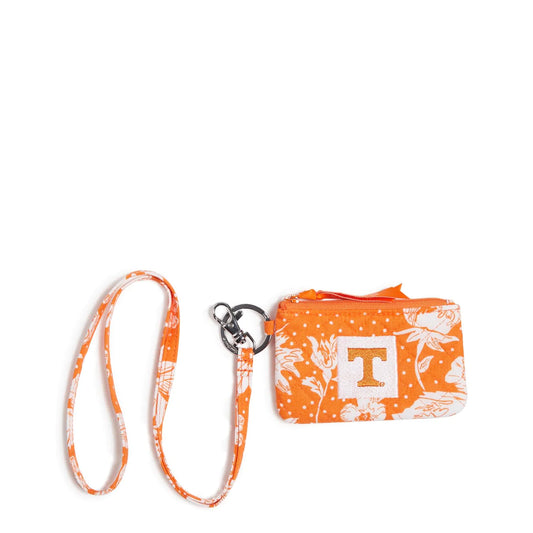 Zip ID Lanyard - Orange/White Rain Garden with University of Tennessee