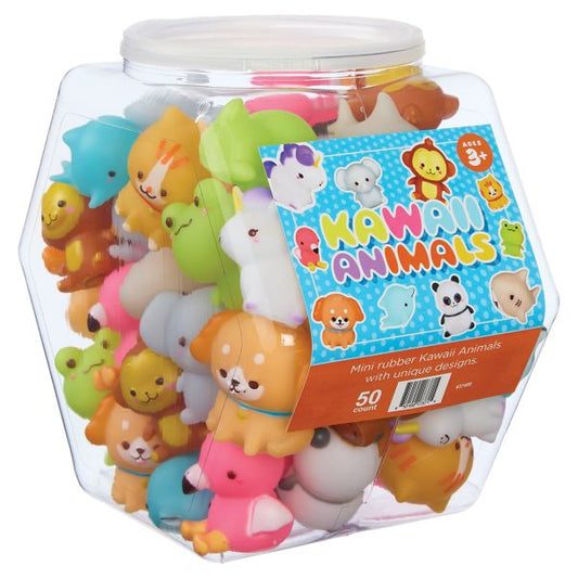 Mini Rubber Kawaii Animal Toys-Assorted