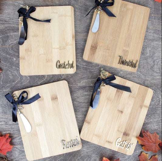 Fall Cutting Board and Spreader Set