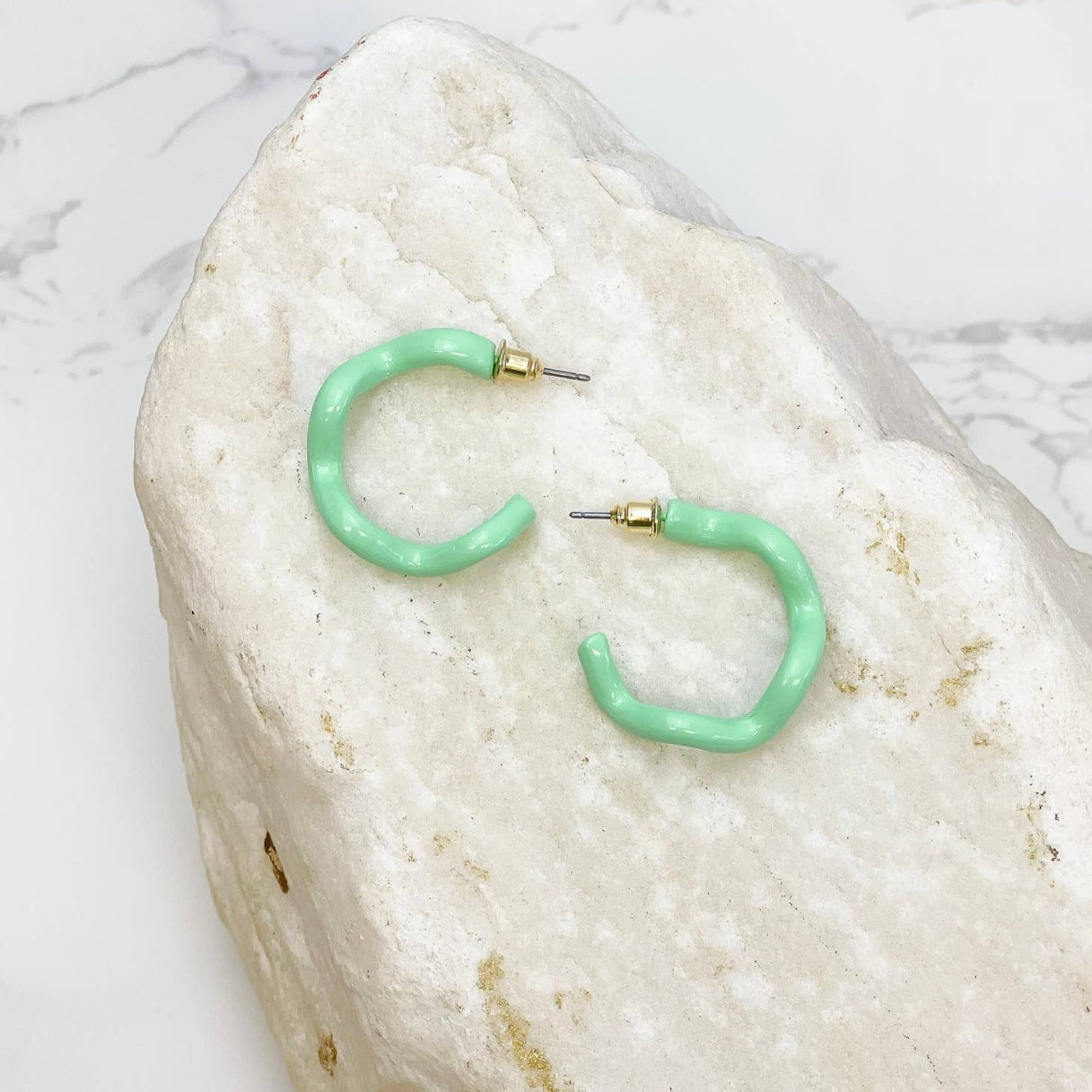 Enamel Coated Hoop Earrings