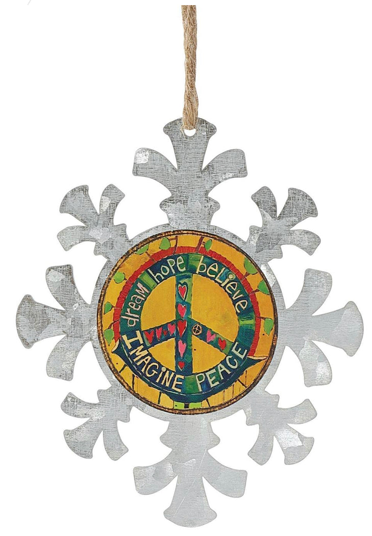 Tin Snowflake Ornament, Assorted