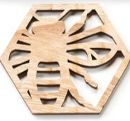 Plywood Wood Laser Cut Bee Coasters Assorted
