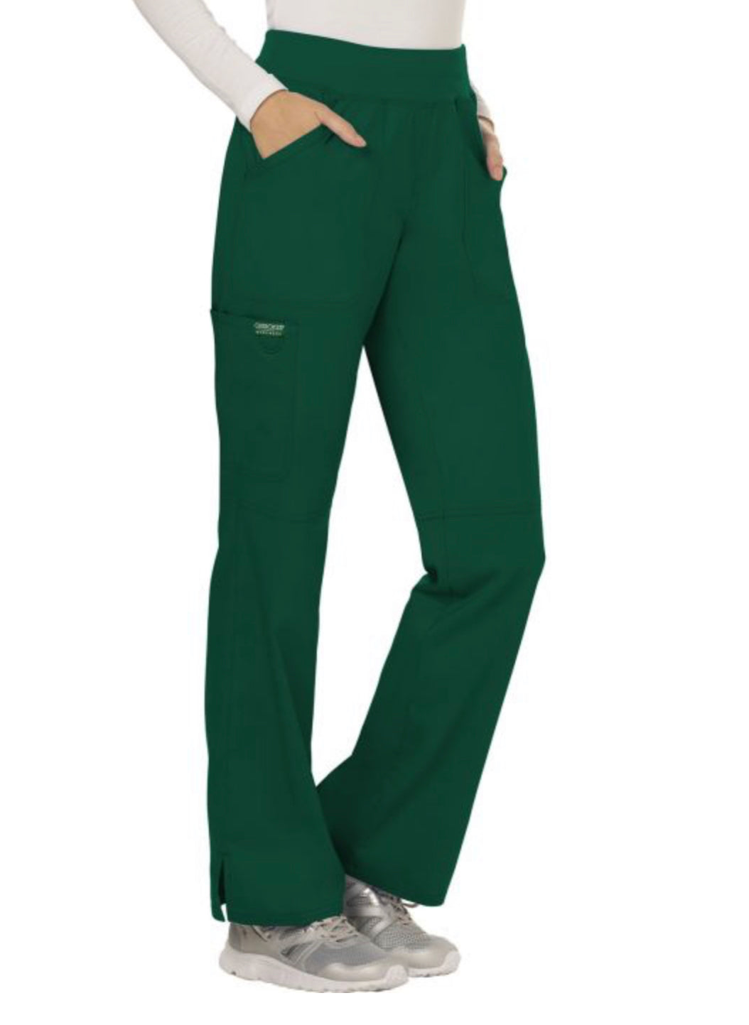 Women’s Cherokee Mid Rise Straight Leg Pull On Pant - WW110 - Hunter Green