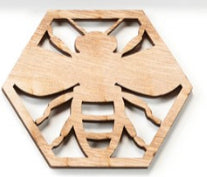 Plywood Wood Laser Cut Bee Coasters Assorted