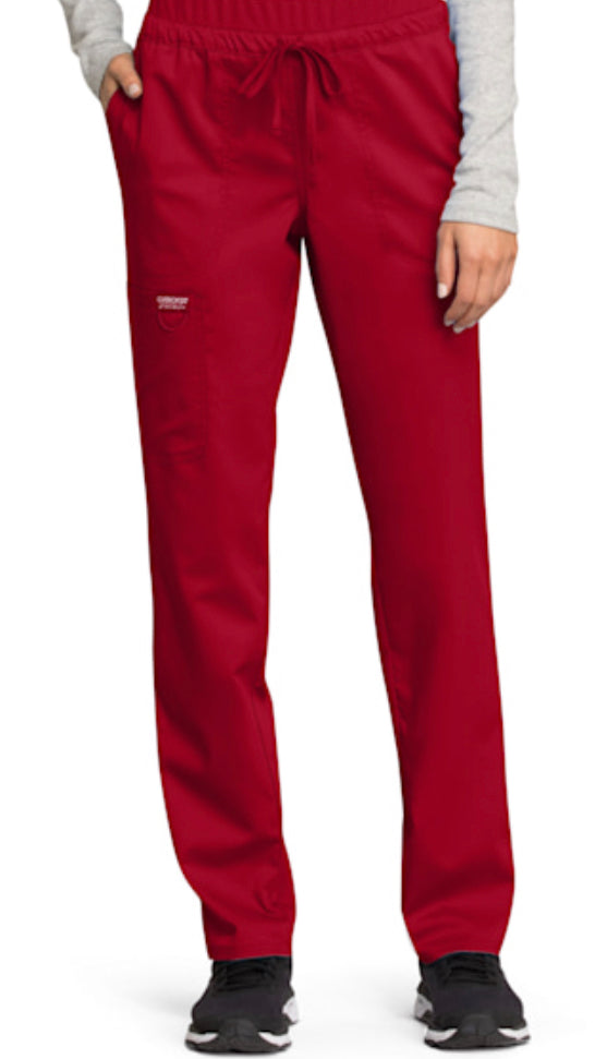 Workwear Revolution Mid Rise Tapered Leg Drawstring Pant-WW105- Red