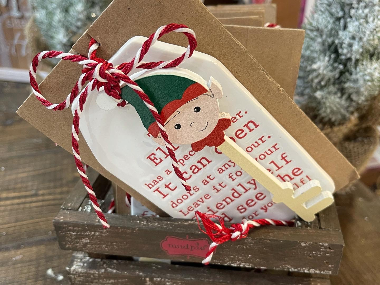 Mud Pie Elf Key Ceramic Tag