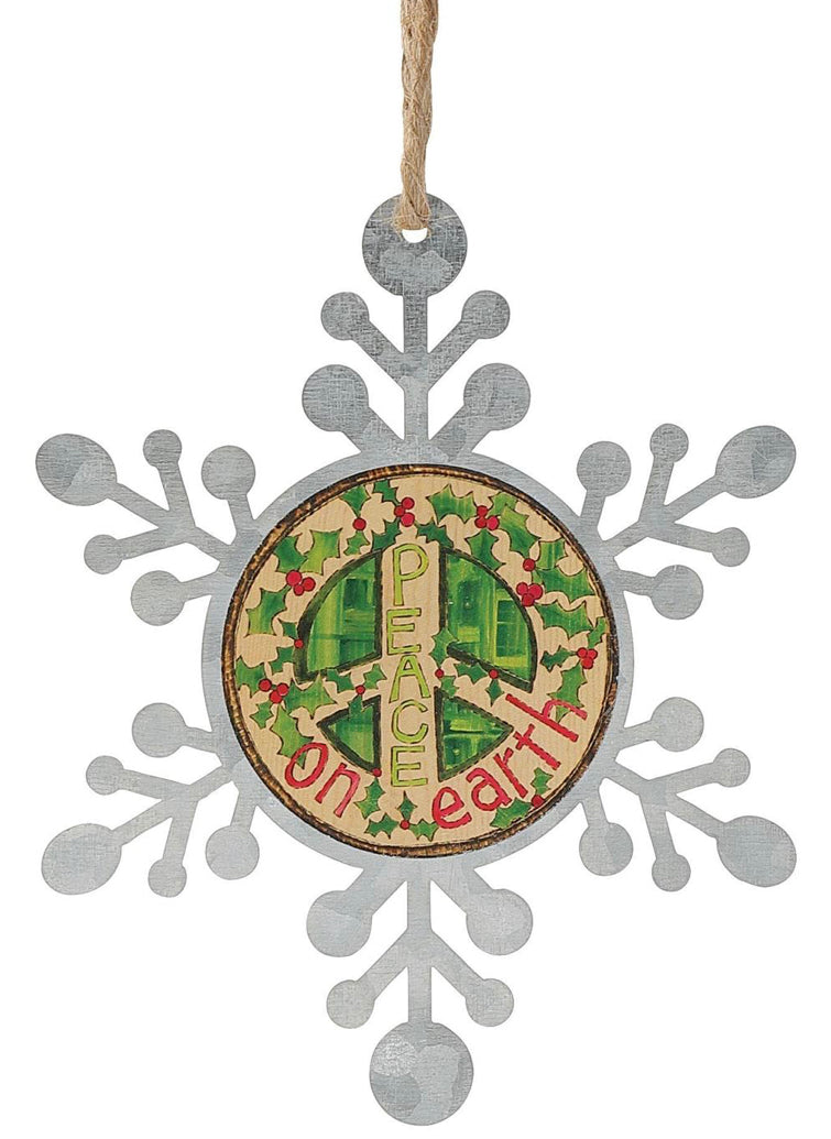 Tin Snowflake Ornament, Assorted