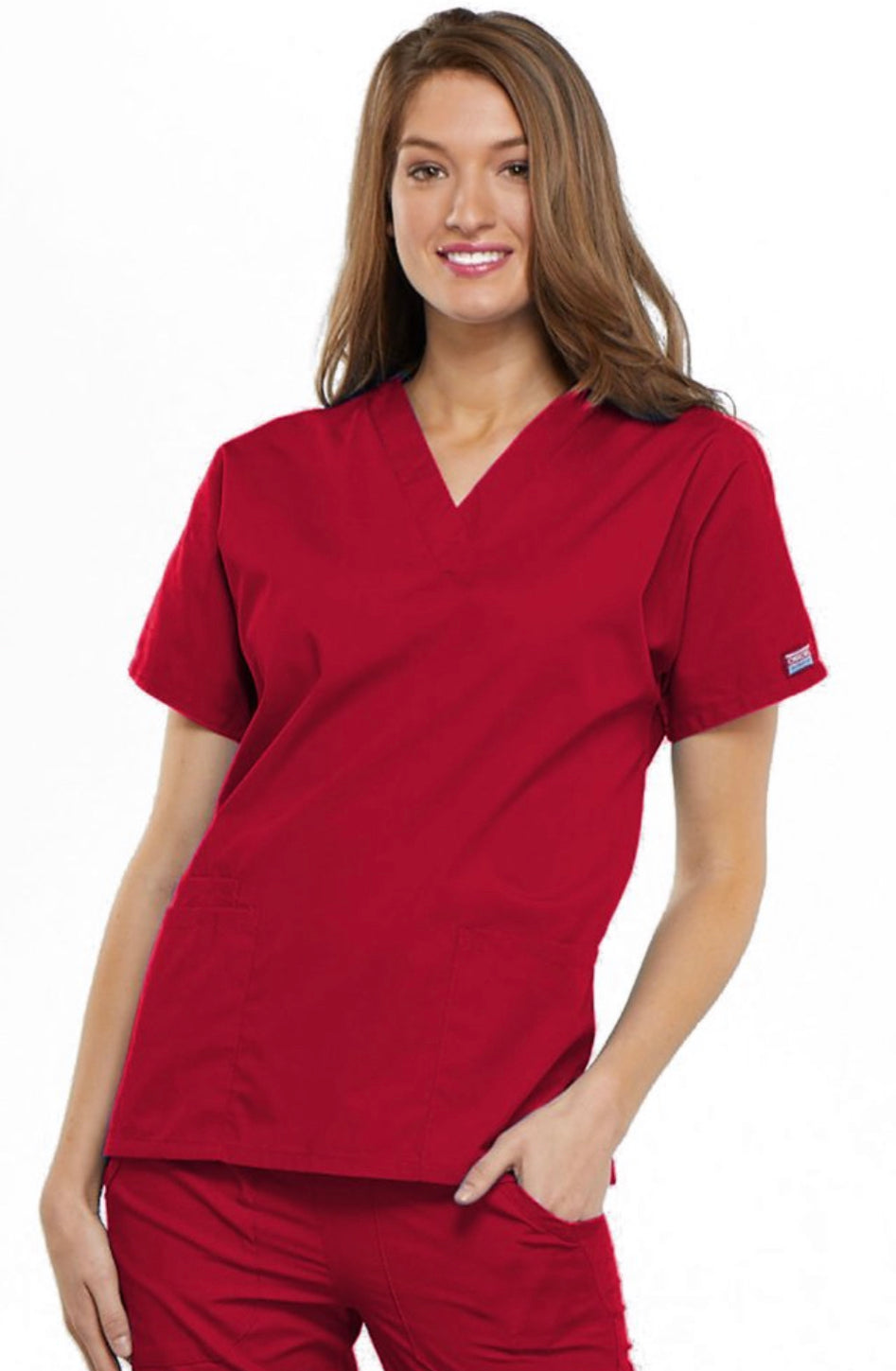 Women’s Cherokee Scrub Top - Red