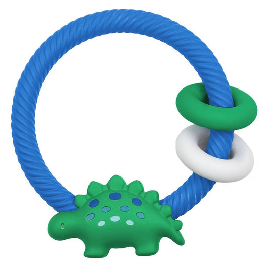 Itzy Ritzy Blue Dino Silicone Teether Rattles