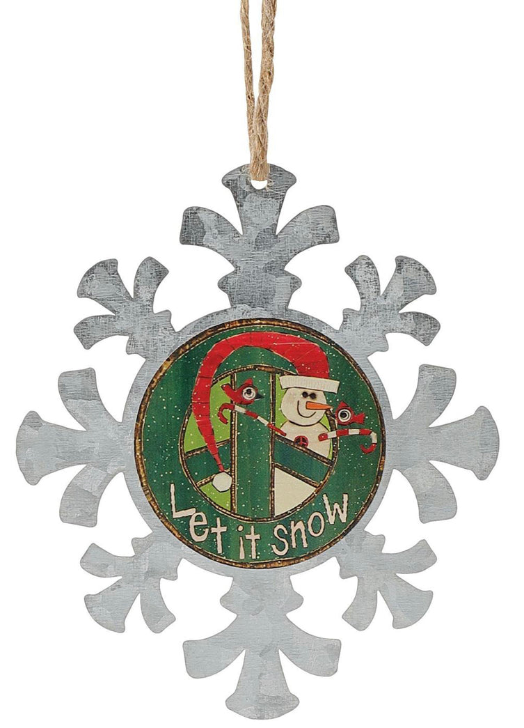 Tin Snowflake Ornament, Assorted