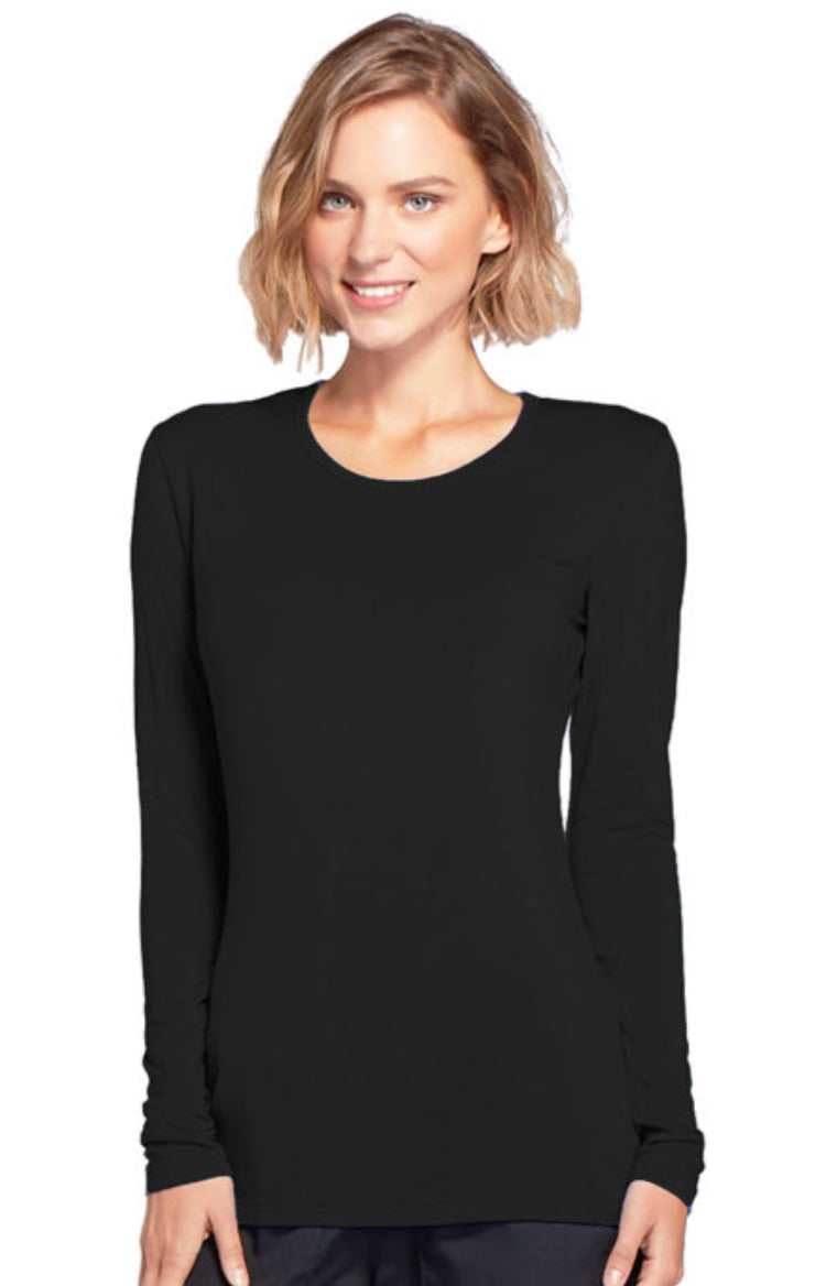 Women’s Cherokee Long Sleeve Underscrub Knit Tee -4881 - Black