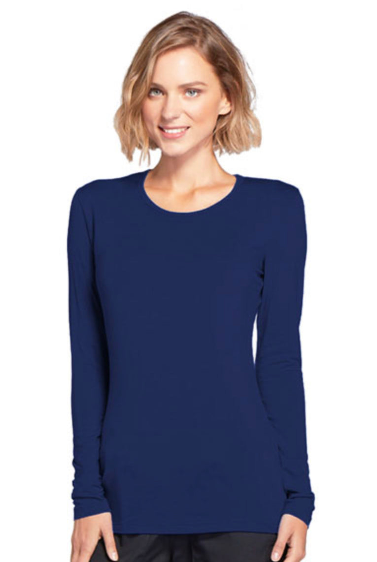 Women’s Cherokee Long Sleeve Underscrub Knit Tee - 4881 - Navy